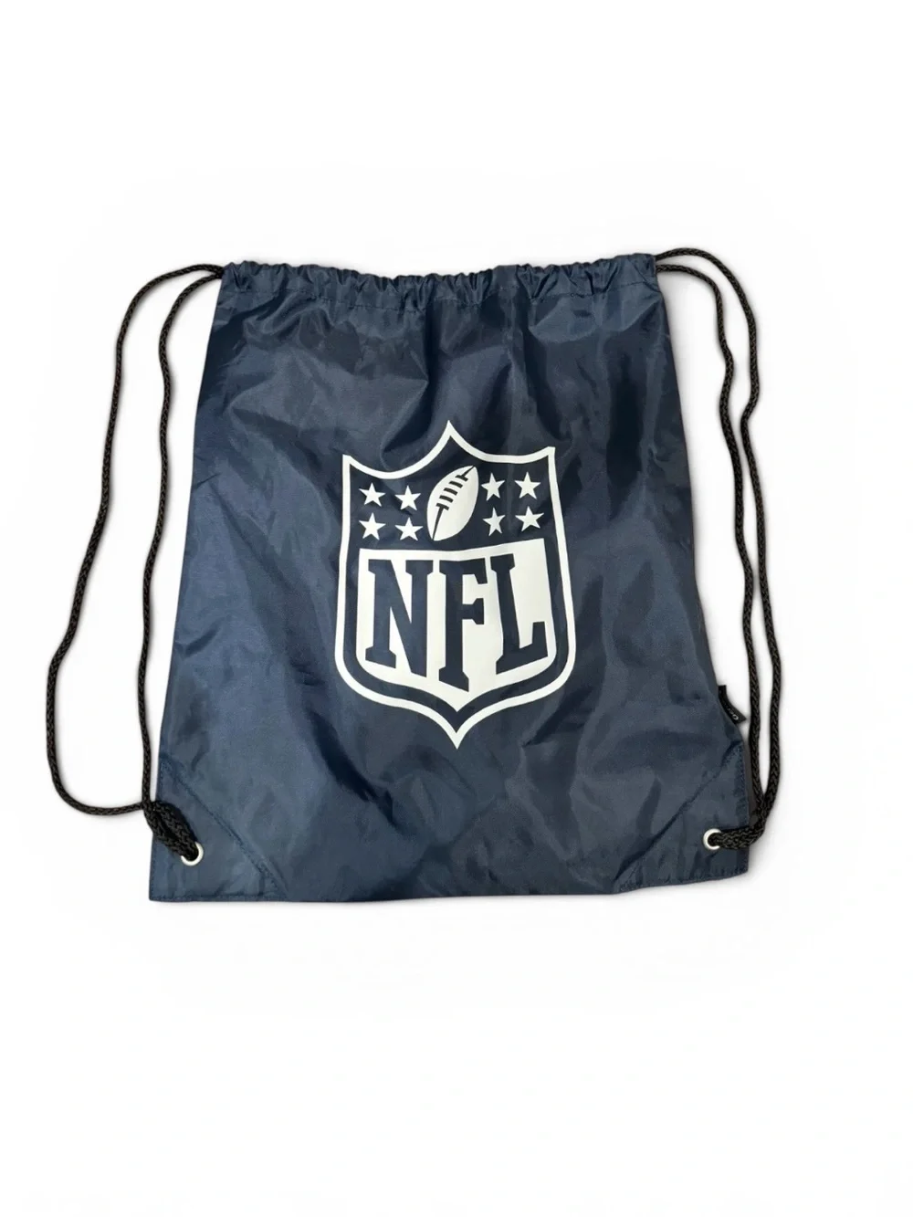 NWOT NFL Logo Cinch Sack Drawstring Bag Gym Bag Backpack Black with White Logo